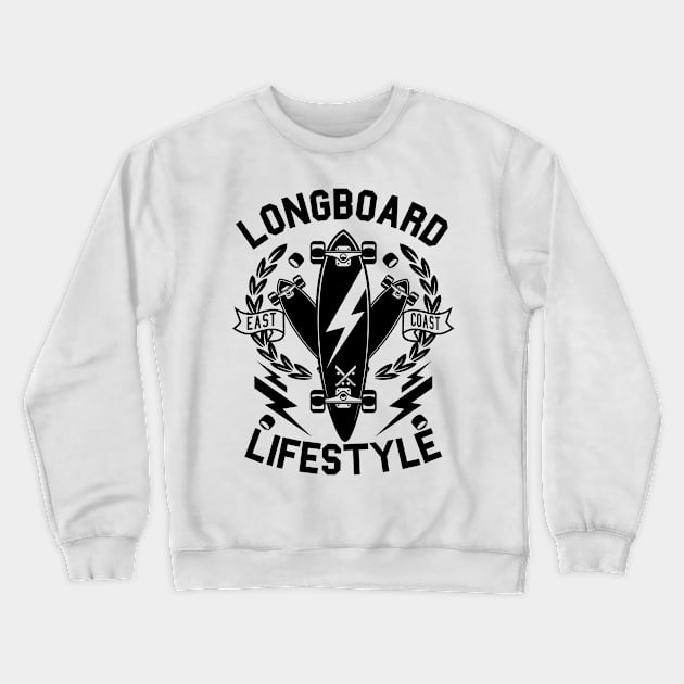 Funky Summer Longboard Crewneck Sweatshirt by Superfunky